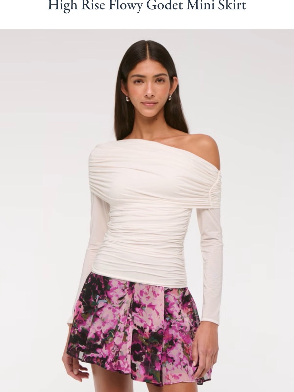 NWT Abercrombie fitch High Rise Flowy Godet Mini Skirt Size M